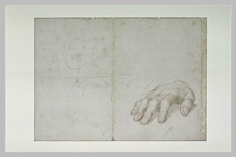 Etudes d'une main et d'une tête pour le portrait d'Erasme_0
