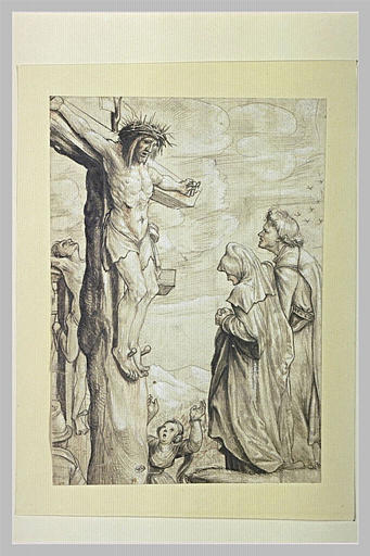 Saint Jean soutenant la Sainte Vierge devant le Christ en croix_0