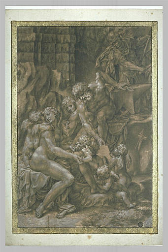 Vénus et les amours dans la forge de Vulcain et Mars apportant ses armes_0