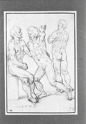 Groupe de trois hommes nus_0