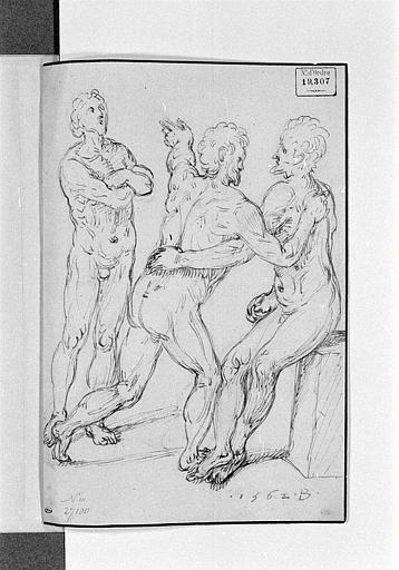 Groupe de trois hommes nus_0