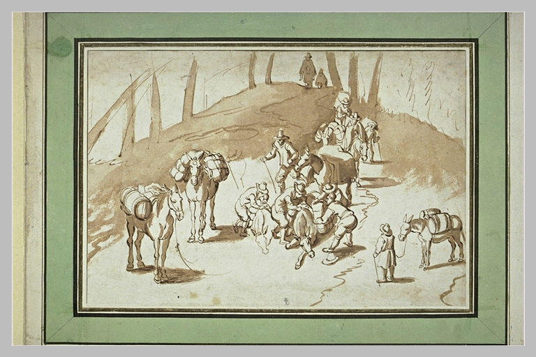 Mulets chargés en convoi_0