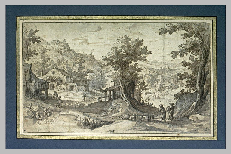 Le Mois de Juin : paysage et scènes de tonte de moutons_0