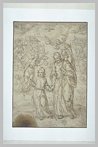 Saint Joseph et l'Enfant Jésus, accompagnés par des anges_0