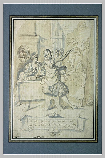 Le peintre à son chevalet et un poète à sa table_0