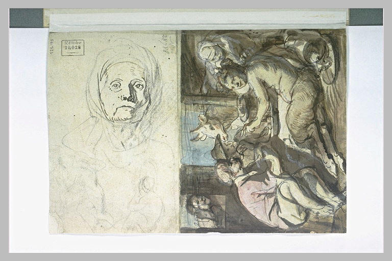Un satyre chez un paysan et une tête de vieille femme_0