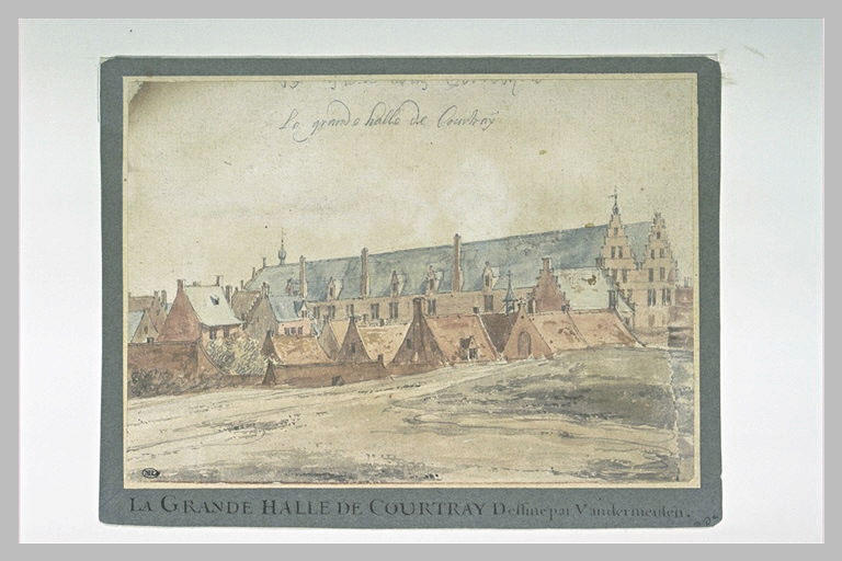 Courtrai : la grande halle et quelques maisons environnantes_0