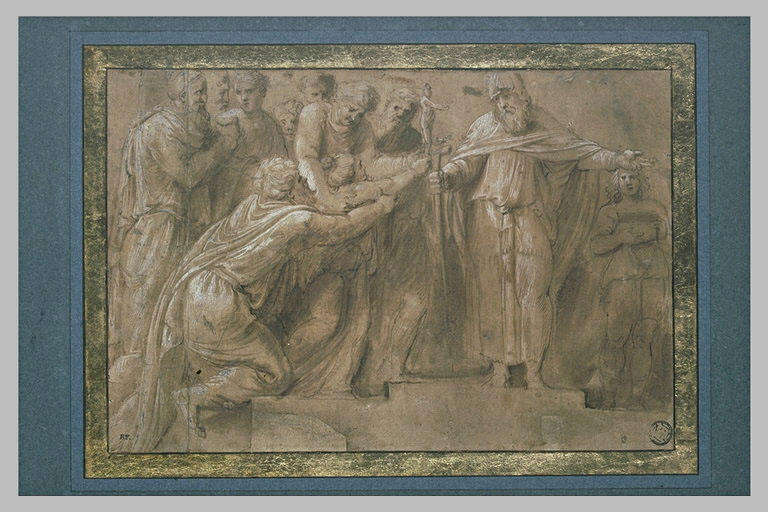 Groupe de figures avec un prêtre : détail de la frise de Niobé_0