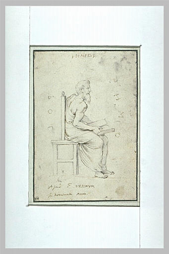 Homère assis, tenant un livre, de profil_0