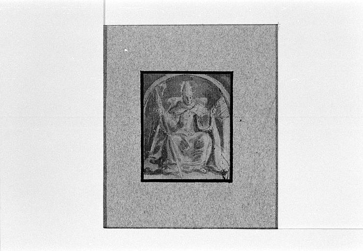 Saint Ambroise, feuilletant un livre_0