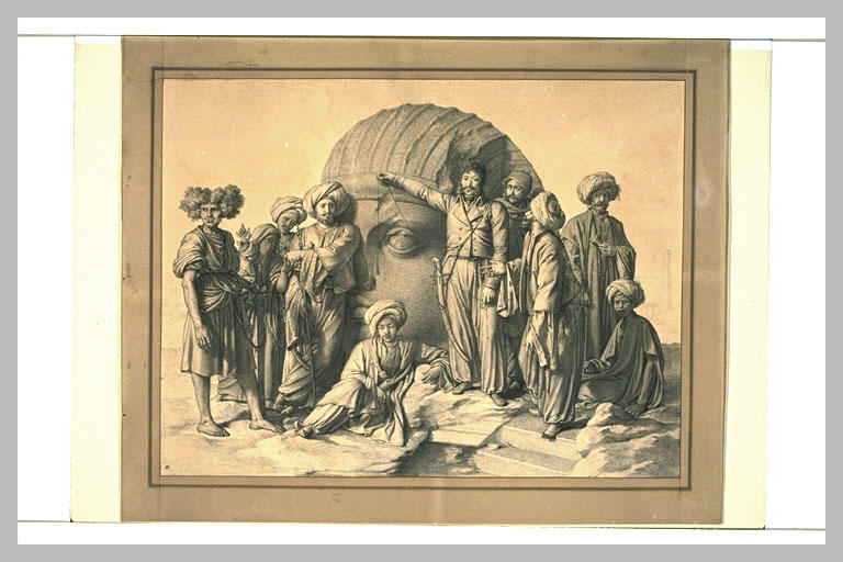 Le comte de Forbin (?) mesurant un colosse_0