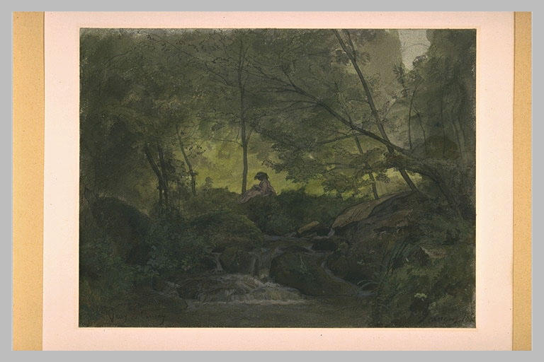 Femme assise dans un bois, aux Vaux-de-Cernay_0