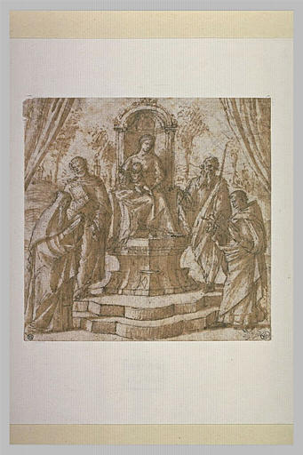 La Vierge et l'Enfant sur un trône entourée de quatre saints_0