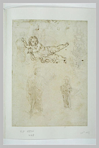 Etude d'enfant ; croquis d'un ornement sculpté ; une harpie_0
