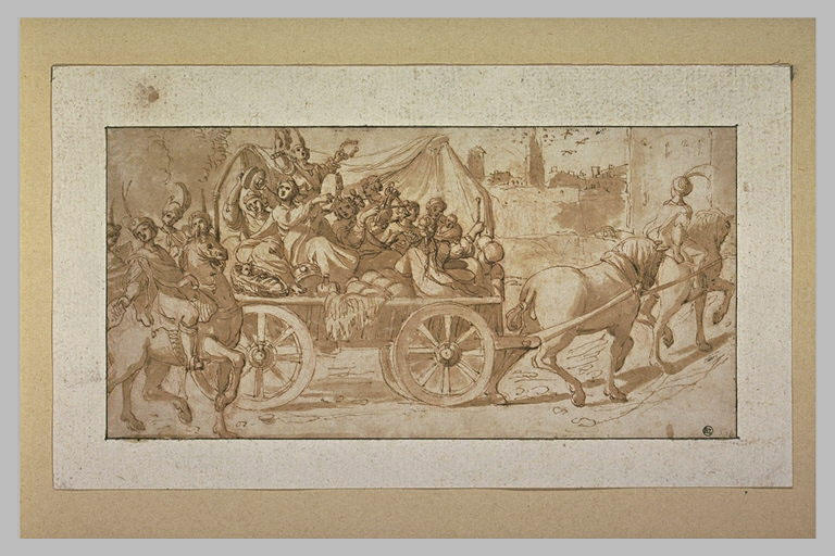 Groupe de musiciennes sur un chariot_0