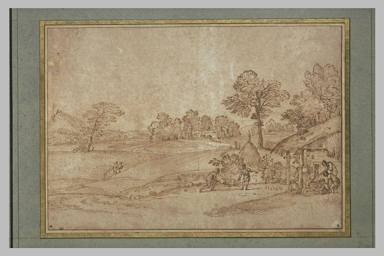 Paysage avec figures et hameaux dans la campagne_0