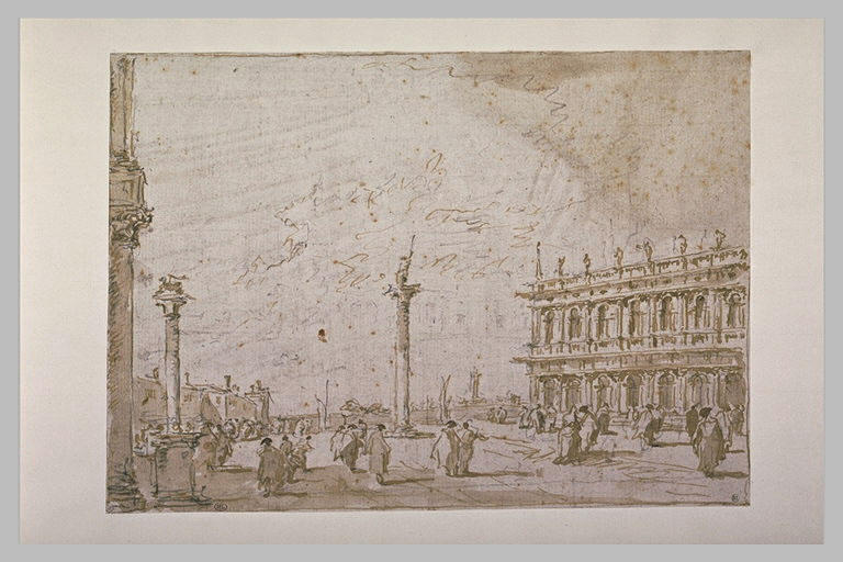 Vue de la Piazetta, à Venise, prise des marches de la basilique San Marco_0