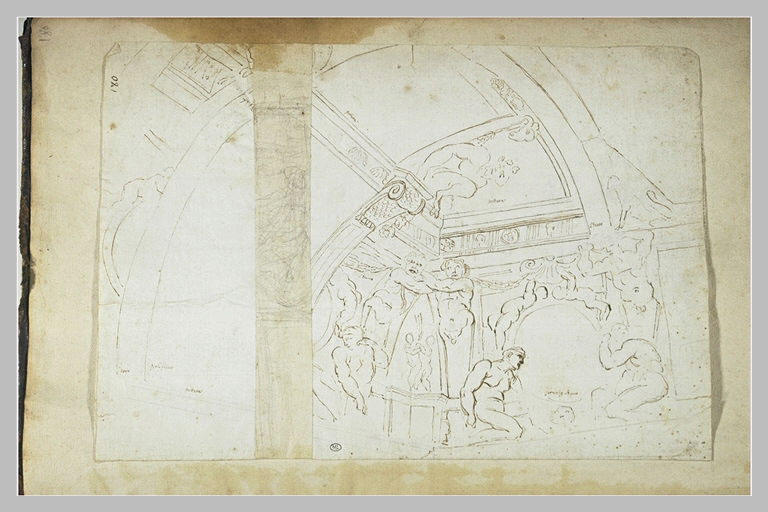 Copie d'un des angles de la galerie Farnèse et étude de motifs décoratifs_1
