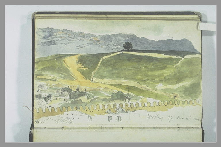 Vue des environs de Meknès, notes manuscrites_0