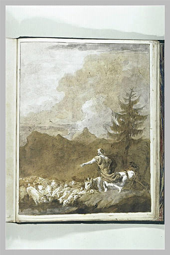 Paysage avec un berger : Moïse adoucissant les eaux amères de Mara (?)_0