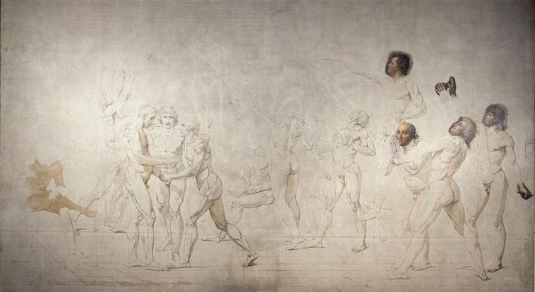 Le Serment du Jeu de Paume, avec légende ; Le Serment du Jeu de Paume à Versailles le 20 juin 1789, fond d'architecture de Charles Moreau (autre titre)_0