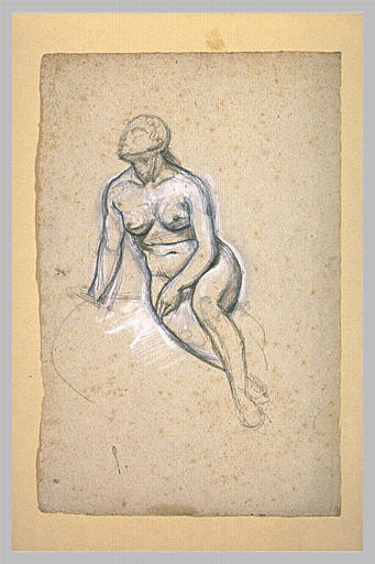 Femme nue, assise, le corps égèrement tourné vers la gauche_0