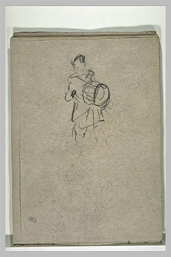 Silhouette d'homme portant un tambour_0
