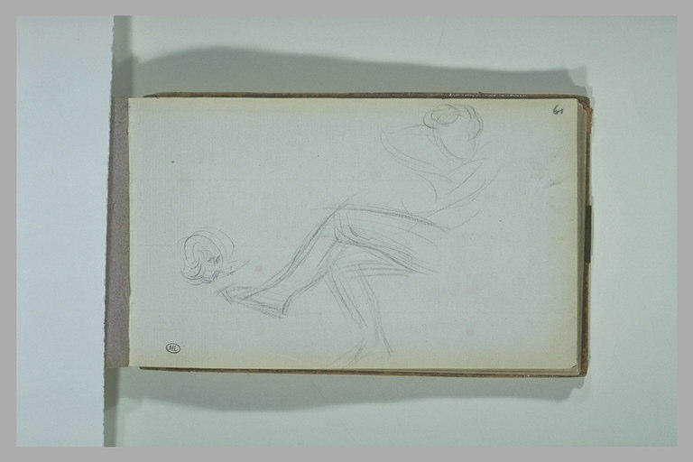 Croquis d'une figure assise ; tête_0