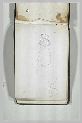 Femme, debout, de dos ; femme, en buste, de profil_0