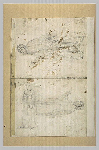 Trois études pour la figure de Dante, debout, de trois quarts vers la gauche_0
