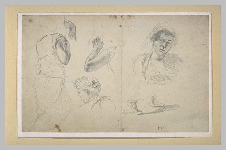 Feuille d'études :pour les Femmes d'Alger dans leur appartement_0