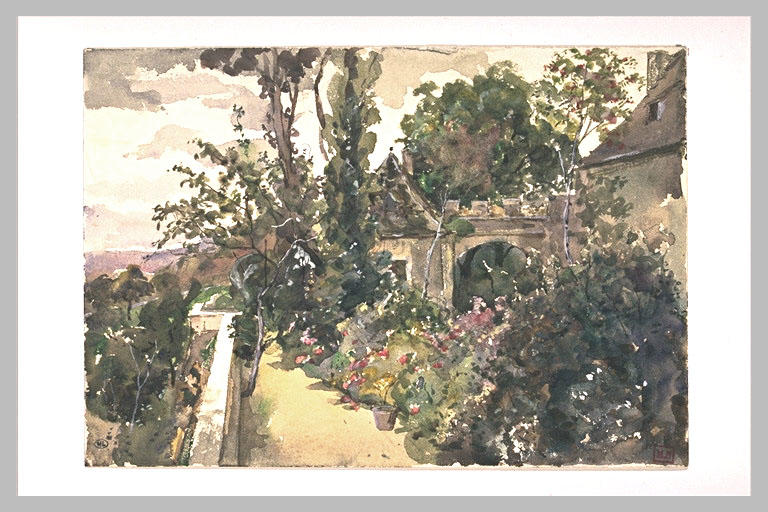 Jardin en terrasse, dominant la campagne_0