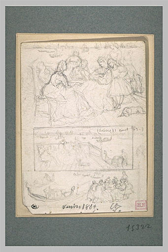 Diverses scènes, et vue de la lagune, à Venise_0