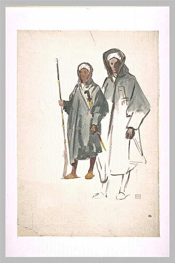 Deux soldats arabes, de trois quarts à gauche_0