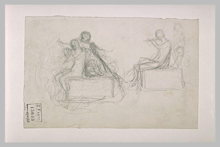 Deux études de figures assise sur un socle_0
