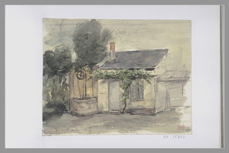 Une petite maison basse et un puits_0