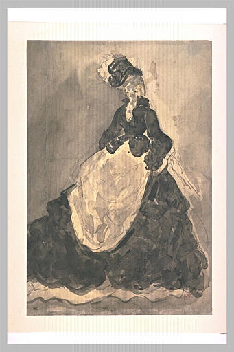 Femme, debout, vue de dos_0