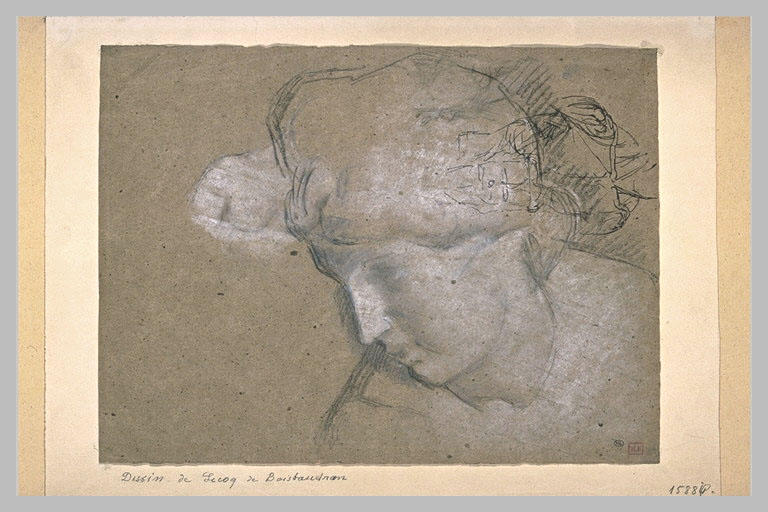 Tête de femme, inspirée de l'antique, et figure d'homme_0