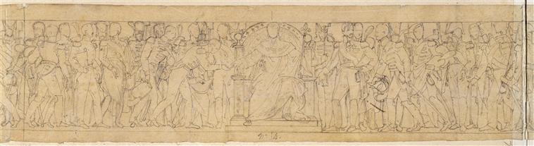 Soldats rendant hommage au roi Charles X sur son trône_0