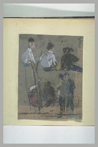 Sept figures : cinq assises, deux debout_0