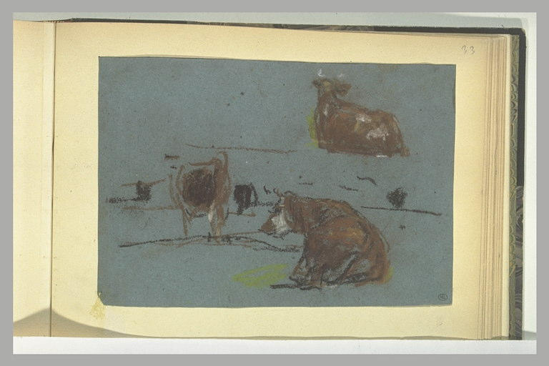 Etude de deux vaches couchées_0