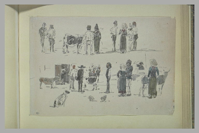 Etude de paysans et d'animaux, pour une scène de marché_0