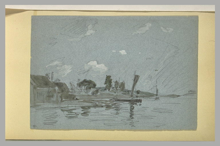 Vue d'une rivière avec des barques_0
