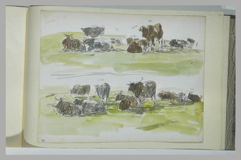 Deux études de troupeaux de boeufs_0