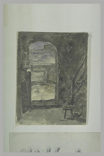 Chambre, la porte ouverte vers l'extérieur_0