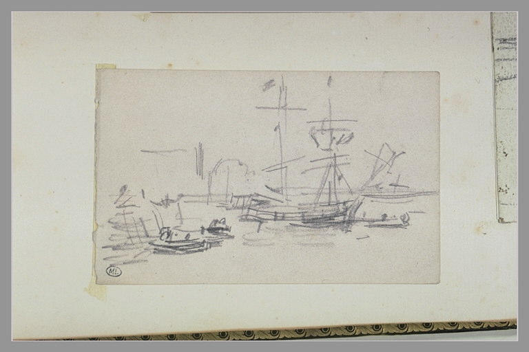 Voiliers et canots dans un port_0