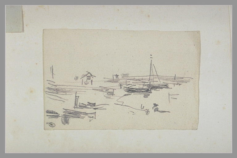 Bateaux auprès d'une grève_0