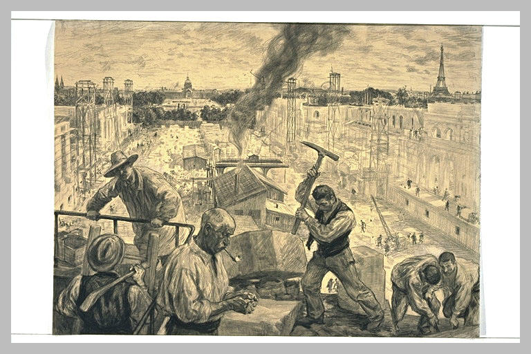 Chantier de construction pour l'exposition universelle de 1900_0