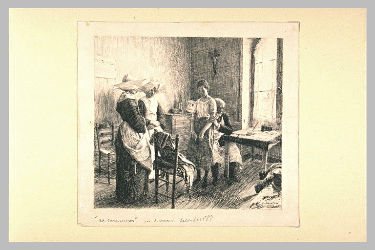 Médecin auscultant une jeune fille dans une chambre_0