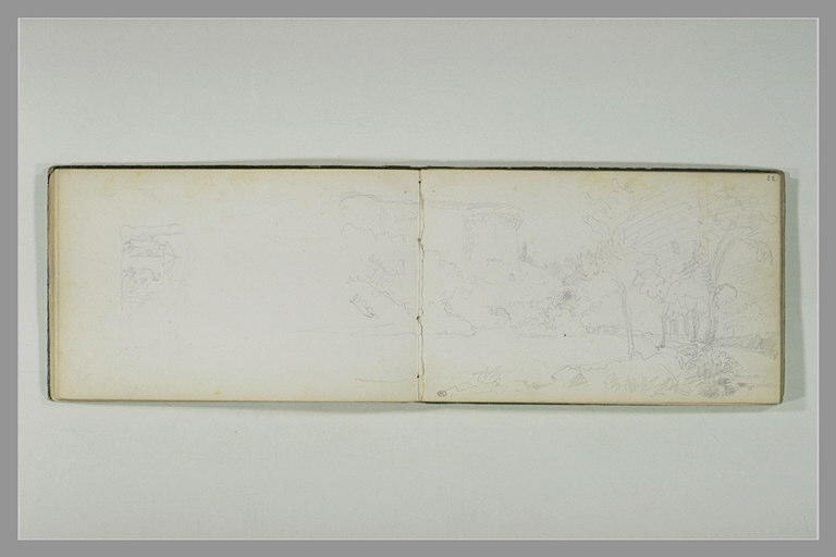 Paysage avec un château et composition avec un peintre_1